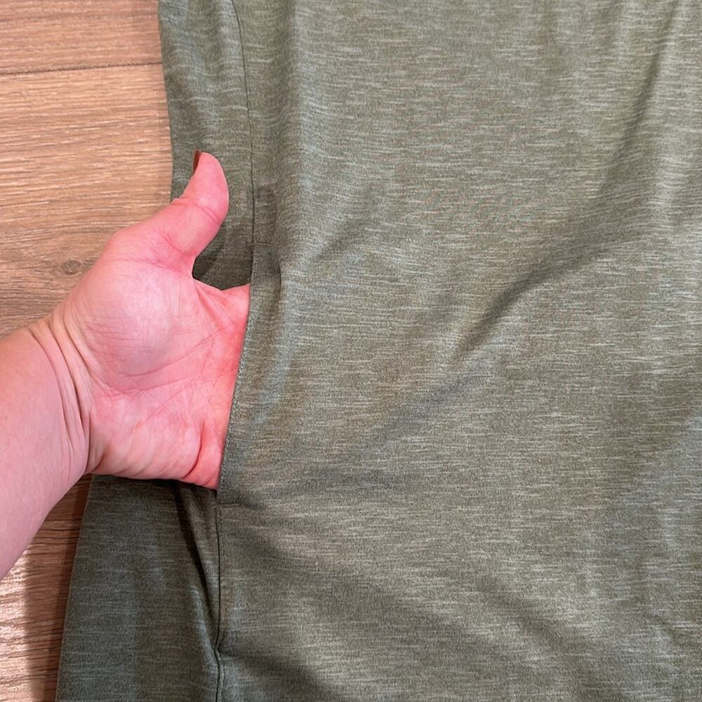 COLUMBIA Olive Sage Green Scoop Neck Short Sleeve Active Casual Dress Size Small - Picture 10 of 11